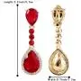BriLove Womens Wedding Bridal Crystal Teardrop Infinity Figure 8 Chandelier Dangle Clip-On Earrings
