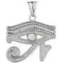 Unique Sterling Silver Egyptian White Eye of Horus Pendant Necklace