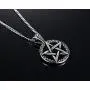 Stainless Steel Powerful Pentacle Necklaces Pentagram, Wicca Traditional Seal of Solomon Pendant, 23.5 Inch Curb Chain