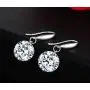 Drop Dangle Earrings 8MM 2ct CZ Cubic Zirconia 14K White Gold Plated With Hypoallergenic Hook Gorgeous Gift for Women and Girls