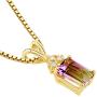 14 Karat Yellow Gold Emerald Cut 1.00 Carats Ametrine Diamond Pendant