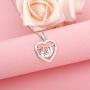 925 Sterling Silver Sloth Bear Pendant Necklace Heart Animal Love ''Slow Down Be Happy'' Mother Daughter Jewelry Gift for Women