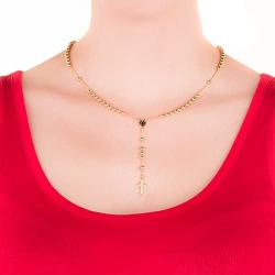 LIFETIME JEWELRY Small Rosary Necklace [ Prayer Beads ] 24K Real Gold Plated