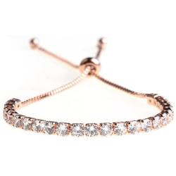 ASHMITA Fashion Adjustable Chain Bracelet for Women,Cubic Zirconia Rose Gold Gift Bracelet of Luxury Shining Jewelry