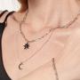 KLKE Layered Gold Necklaces for Women Jewelry Dainty Moon and Star Pendant Choker Necklaces for Womens Day Gifts
