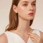 14K Solid Gold Necklace for Women, Yellow Gold Simulated Opal Choker Pendant Necklaces Fine Jewelry Gifts for Mom, Wife, Girls, 16+2 inch