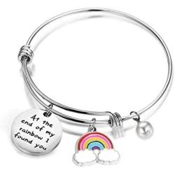 Zuo Bao Rainbow Baby Gift at The End of My Rainbow I Found You Bracelet Gift for New Mom New Mommy Jewelry