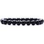 Natural Gemstone Semi Precious Round Beads Bracelet 8mm Handmade Stretch Bracelet Unisex Jewelry (AAA Black Agate)