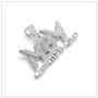 Nsitbbuery Hip Hop DJ Plated 18K Gold Ice Out Crystal Letter Tag Pendant Stainless Steel Chain Necklace