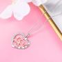 ACJNA 925 Sterling Silver Geometric Origami Elephant Pendant, Heart Engraved Keep me in Your Heart Lucky Elephant Necklace Jewelry Gift