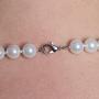 KEZEF Creations Cream White 8-14mm Simulated Faux Pearl Necklace Hand Knotted Strand 16-20 Inch