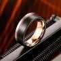 MISTERINGS Basic 8mm Tungsten Carbide Wedding Rings for Men Black Matte Finish Beveled Edge Comfort Fit Band