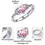 ChicSilver 6mm Heart Shape Sparkling Birthstone White Gold Plated 925 Sterling Silver Celtic Knot Ring Adjustable(with Gift Box)