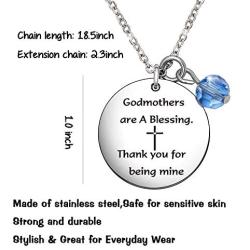 De&ai Godmother Appreciation Jewelry, Necklace for Godmother Birthday Mothers Day Christening Necklace