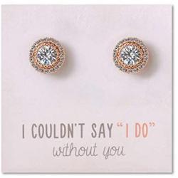A+O Bridesmaid Gift, Crystal Stud Post or Clip-on Earrings in Silver, Gold, Rose Gold