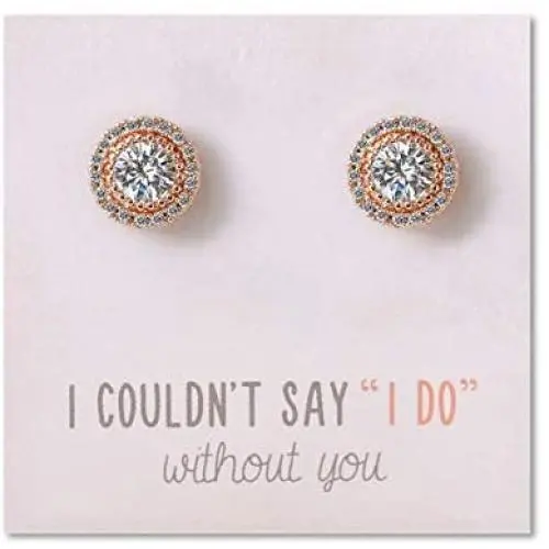 A+O Bridesmaid Gift, Crystal Stud Post or Clip-on Earrings in Silver, Gold, Rose Gold A+O Bridesmaid Gift, Crystal Stud Post or Clip-on Earrings in Silver, Gold, Rose Gold