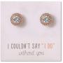 A+O Bridesmaid Gift, Crystal Stud Post or Clip-on Earrings in Silver, Gold, Rose Gold