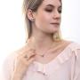 BERRICLE Rose Gold Flashed Sterling Silver Enamel Cubic Zirconia CZ Butterfly Fashion Necklace and Earrings Set
