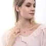 BERRICLE Rose Gold Flashed Sterling Silver Enamel Cubic Zirconia CZ Butterfly Fashion Necklace and Earrings Set