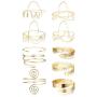 LOLIAS 10Pcs Gold Head Chain and Arm Cuff Upper Arm Band Cuff Bracelet Set for Women Bridal Bohemian Gypsy Headpiece Halloween Jewelry Simple Adjustable Armband Gold Chain Headband Set