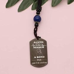 KTENME to Nephew Pendant Necklace Aunt Love Inspirational Dog Tag Neck Lace Christmas Birthday Long Distance Gift