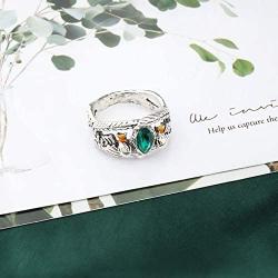 FAADBUK The Lord of The Rings Jewelry The Lord of The Rings Aragons Green Stone Rings 8 to 11 Aragon Snake Gothic Rings