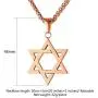 JewelBeauty Star of David Pendant Necklace Stainless Steel Jewish Jewelry for Men Women Religious Free 24'' Chain