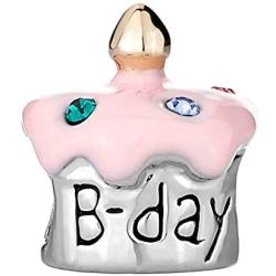 Q&Locket Happy Birthday Cake Enamel Charms Bead Fit Charms Bracelet