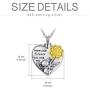 RMREWY Memorial Cremation Urn Necklace 925 Sterling Silver Elephant Urn Necklace for Ashes Sunflower Memory Locket Keepsake Jewelry for Women Men