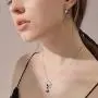 EleQueen 925 Sterling Silver Butterfly Denim Blue Pendant Necklace Stud Earrings Jewelry Set Made with Crystals