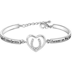 POTIY Horse Memorial Loss of Horse Sympathy Gift You’ve Left Hoofprints Forever On My Heart Mourning Keepsake Bracelet