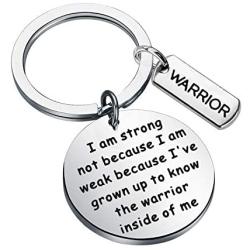 CYTING Inspirational Keychain I Am Strong Not Because I Am Weak Warrior Keychain Motivation Jewelry Encouragement Gift