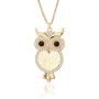 Ouran Long Necklace for Women,Owl Pendant Necklace for Girls Gold and Silver Chain Necklace with CZ Crystal