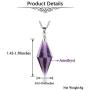 Top Plaza 12 Facet Natural Healing Crystal Stone Necklace Point Gemstone Pendant Necklaces Reiki Balancing Quartz Jewelry for Women Men