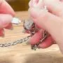 ZEINZE 2 PCS Lock Interlock Key Bracelet Titanium Steel Couples Bracelet Bangle Jewelry Romantic Gift for Valentines Day, Birthday Gift for Couples Lover(White)