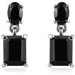 Shop LC Black Spinel Drop Dangling Earrings In Stainless Steel Fashion Mothers Day Gifts Prom Jewellery For Her