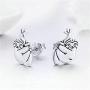 Colored CZ Heart Earrings Sloth Earrings for Girls Silver Hypoallergenic Animal Ear Studs Earring Funy Cute Jewelry Gifts for Women Men Couple
