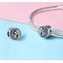 Cute Cat Bead Charms fit Pandora Charms Bracelet Blue Crystal Charm fit Snake Chain Bracelets