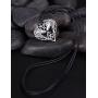 Wicca Norse Viking Trinity Irish Knot Heart-Shaped Double Wolf Head Pattern Pendant Necklace
