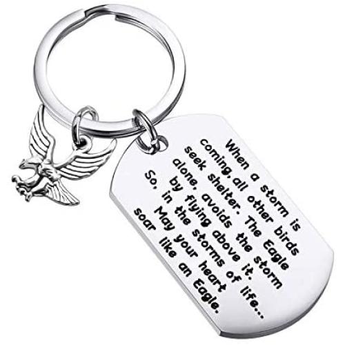CENWA Eagle Keychain Motivational Encouragement Gift May Your Heart Soar Like an Eagle Inspirational Gifts for Best Friend