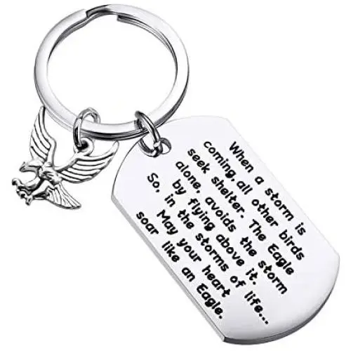 CENWA Eagle Keychain Motivational Encouragement Gift May Your Heart Soar Like an Eagle Inspirational Gifts for Best Friend
