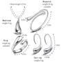 Anlsen 4PCS Sterling Silver Jewelry Set for Women Teardrop Pendant Necklace Earring Bracelet and Ring Jewelry Gifts