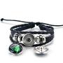 Couple Bracelets for women, 2pcs/sets 12 Constellation Snap Bracelet Men Weaving Bead Diy Leather Charm Bracelet Bangles Jewelry