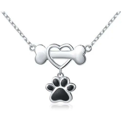 925 Sterling Silver Cute Paw Print Pendant Necklace for Women 925 Sterling Silver Cute Paw Print Pendant Necklace for Women
