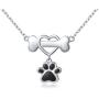 925 Sterling Silver Cute Paw Print Pendant Necklace for Women