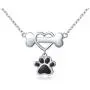 925 Sterling Silver Cute Paw Print Pendant Necklace for Women 925 Sterling Silver Cute Paw Print Pendant Necklace for Women