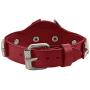 Gloalwin Jewellery Leather Bracelet for Men Genuine Leather Cuff Stainless Steel Adjustable Unisex Wristband (Red)