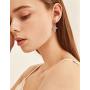 Dangle Cross Earrings for Women 14K Rose Gold Plated Hoop Huggie Cross Drop Earrings Baguette Cubic Zirconia Dangling Earring Hypoallergenic Jewelry Gifts for Girls