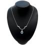 RB Gems Sterling Silver 925 Pendant Necklace Genuine Gemstone Pear 12x8 mm with Rhodium-Plated Finish 18”