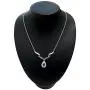 RB Gems Sterling Silver 925 Pendant Necklace Genuine Gemstone Pear 12x8 mm with Rhodium-Plated Finish 18”